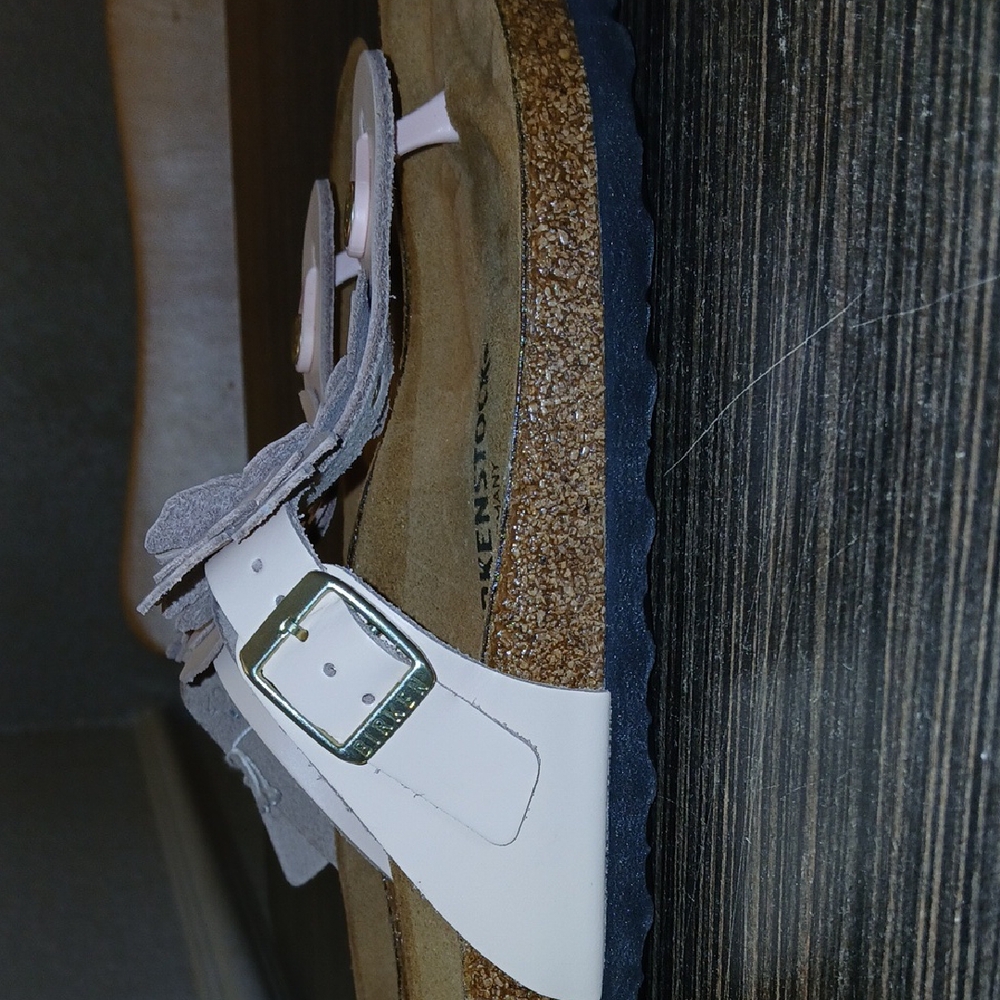 Birkenstock Sandals in White and Tan